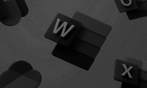 Zu sehen sind die Logos der verschiedenen Microsoft Anwendungen, zum Beispiel Word, Outlook oder Excel. Sie sehen aus, als würden sie durch die Luft schweben.